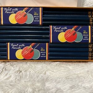 Vintage Eberhard Faber Mongol 865 Round~ Dark Blue 34 Pencils~ Unsharpened~USA
